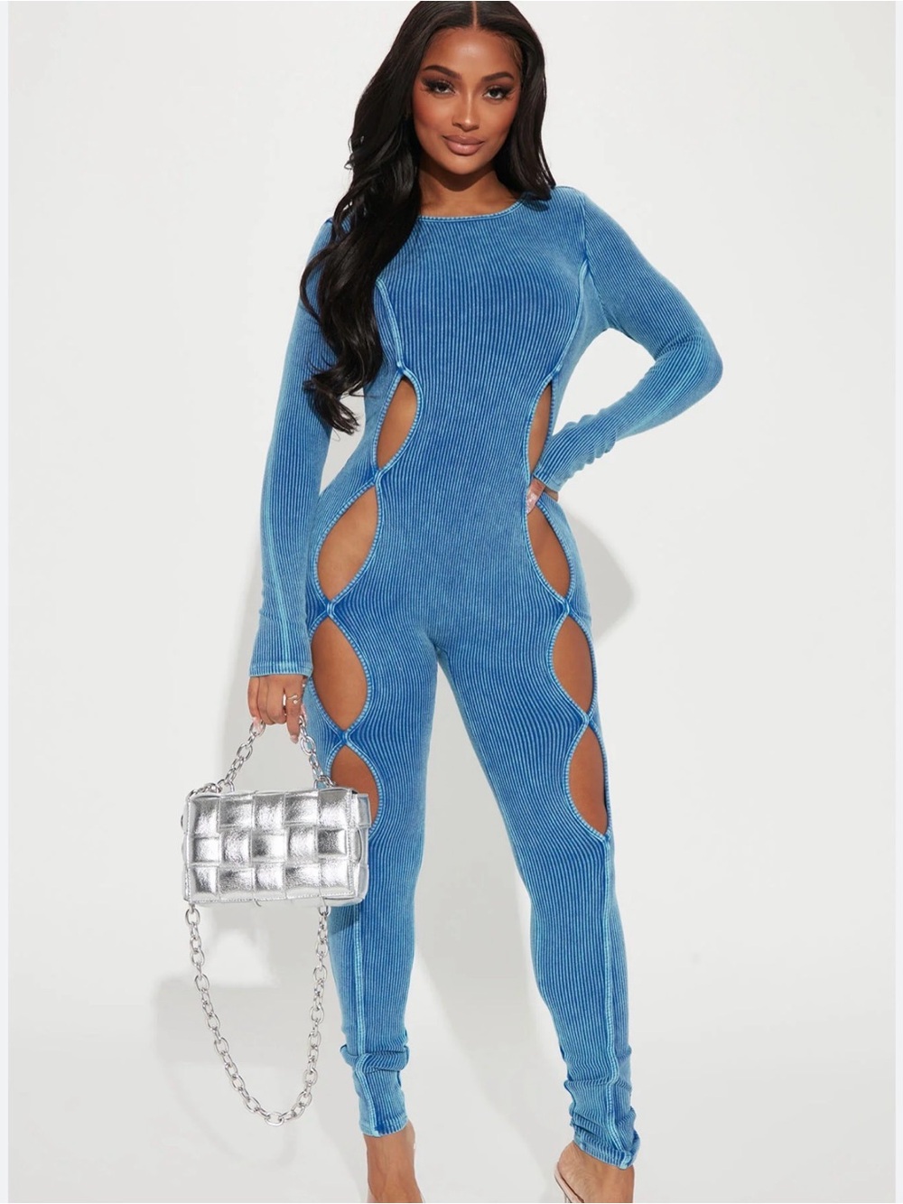 Fashion nova Cutout Ribbed Jumpsuit